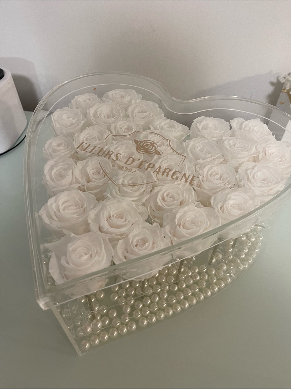 White Rose Heart Box